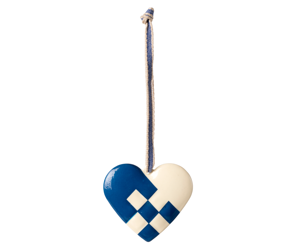 Maileg Metal ornament, Small heart - Dark blue | Playroom Avenue