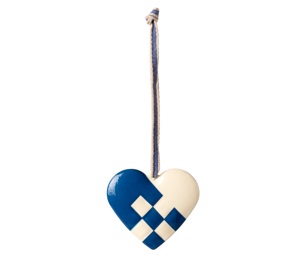 Maileg Metal ornament, Small heart - Dark blue | Playroom Avenue