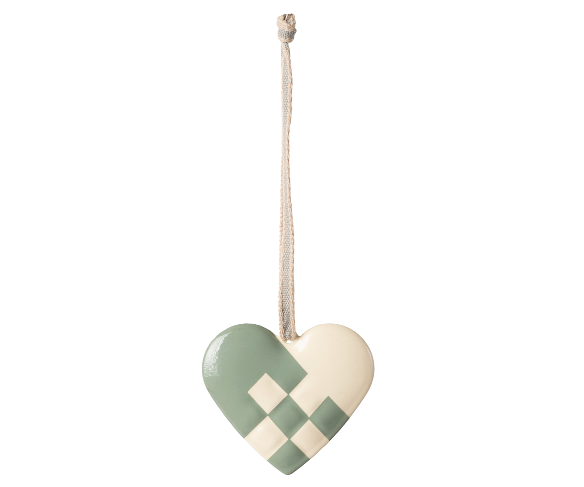 Maileg Metal ornament, Small heart - Mint | Playroom Avenue