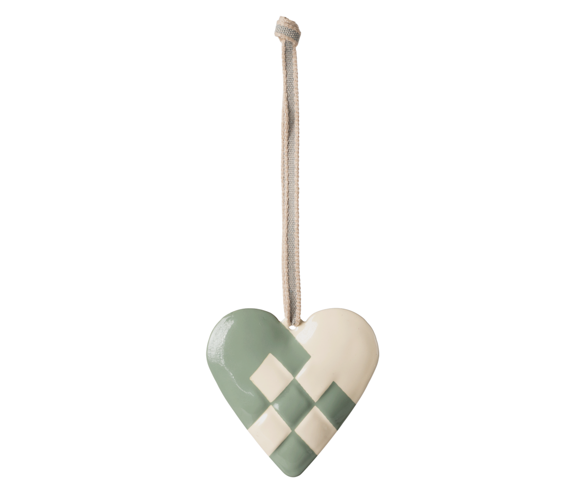 Maileg Metal ornament, Large heart - Mint | Playroom Avenue
