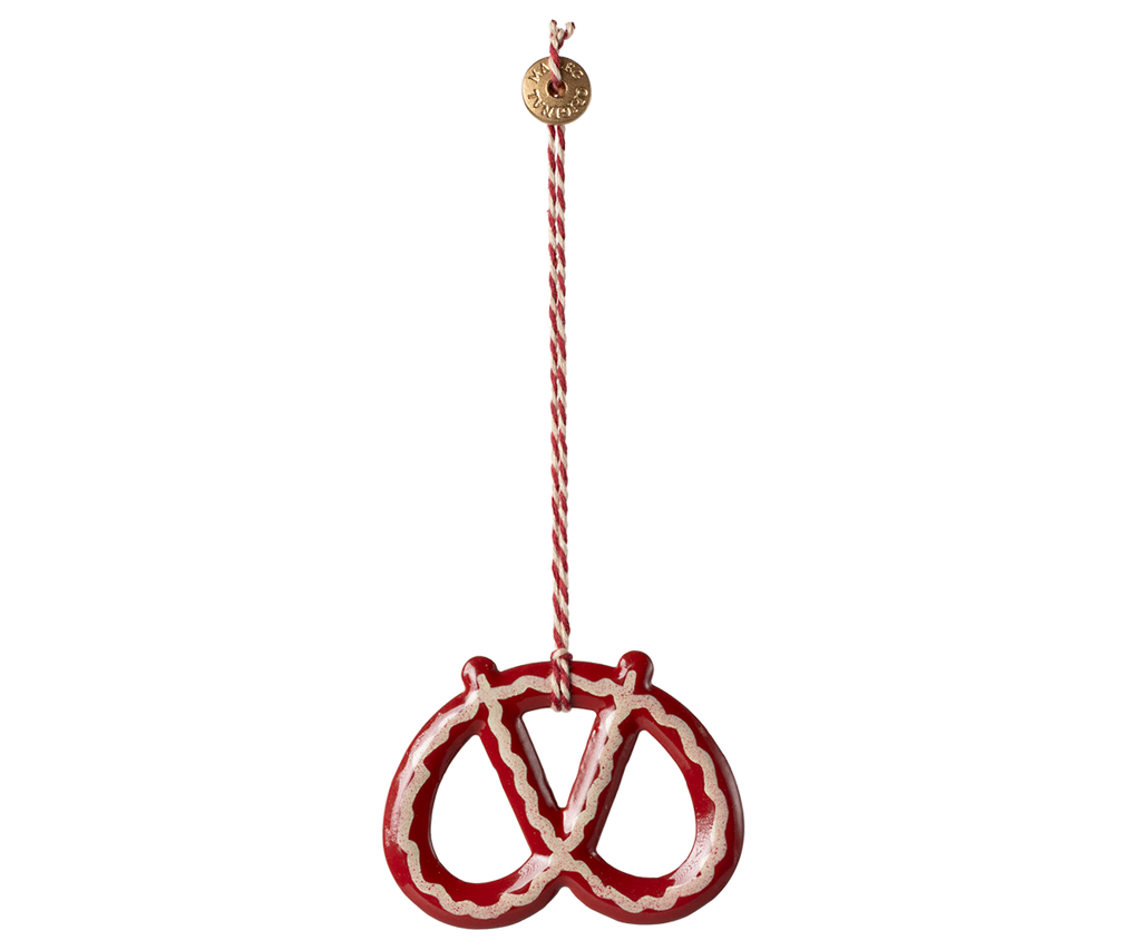 Maileg Metal ornament, Pretzel - Stripe | Playroom Avenue