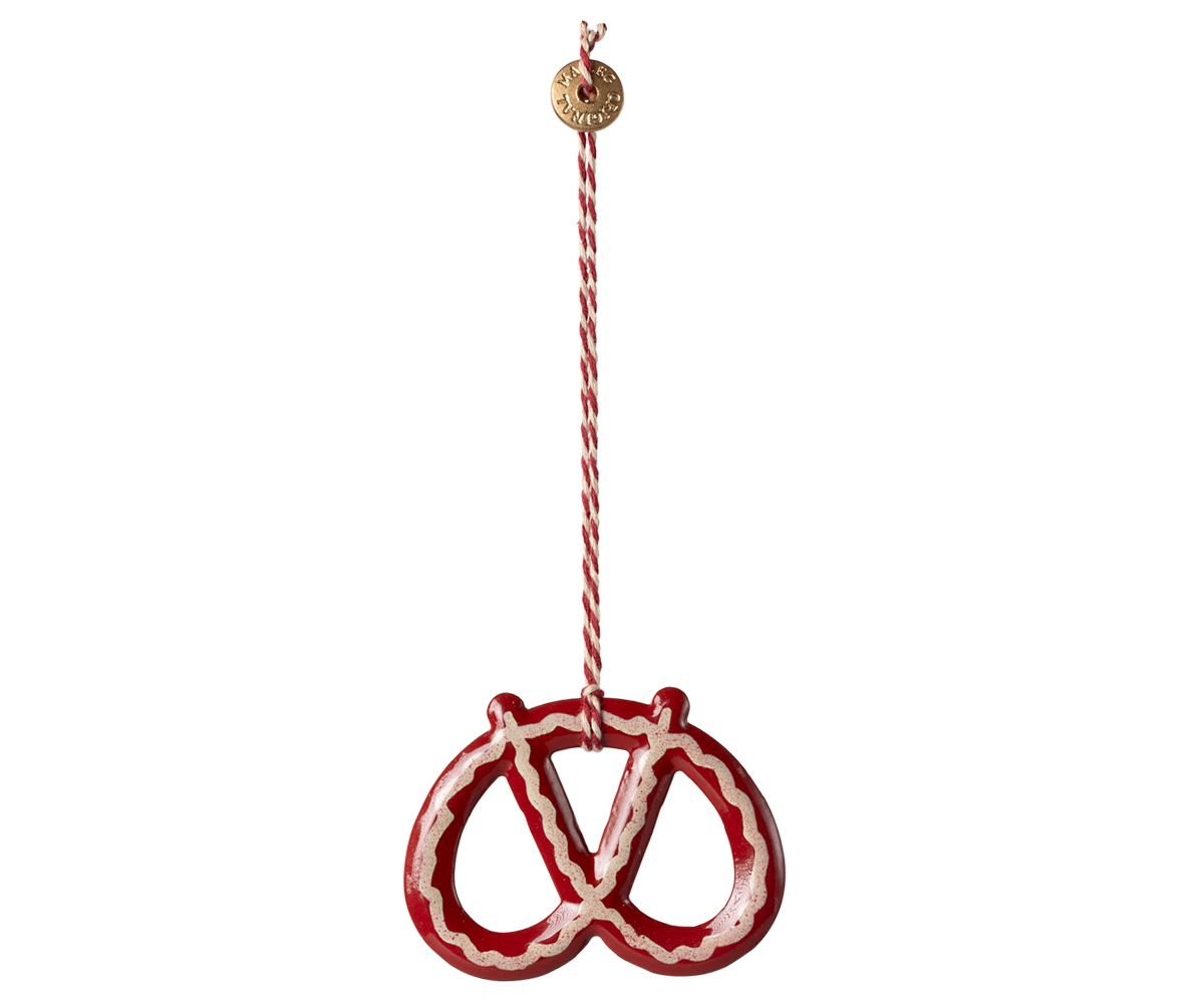 Maileg Metal ornament, Pretzel - Stripe | Playroom Avenue