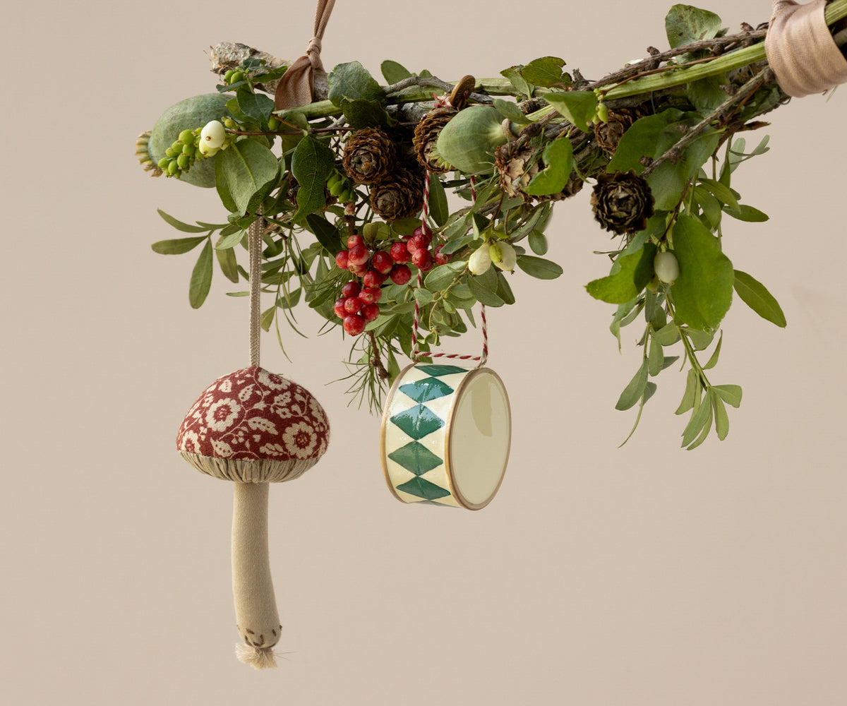 Maileg Mushroom ornament, Winter flower - Red | Playroom Avenue