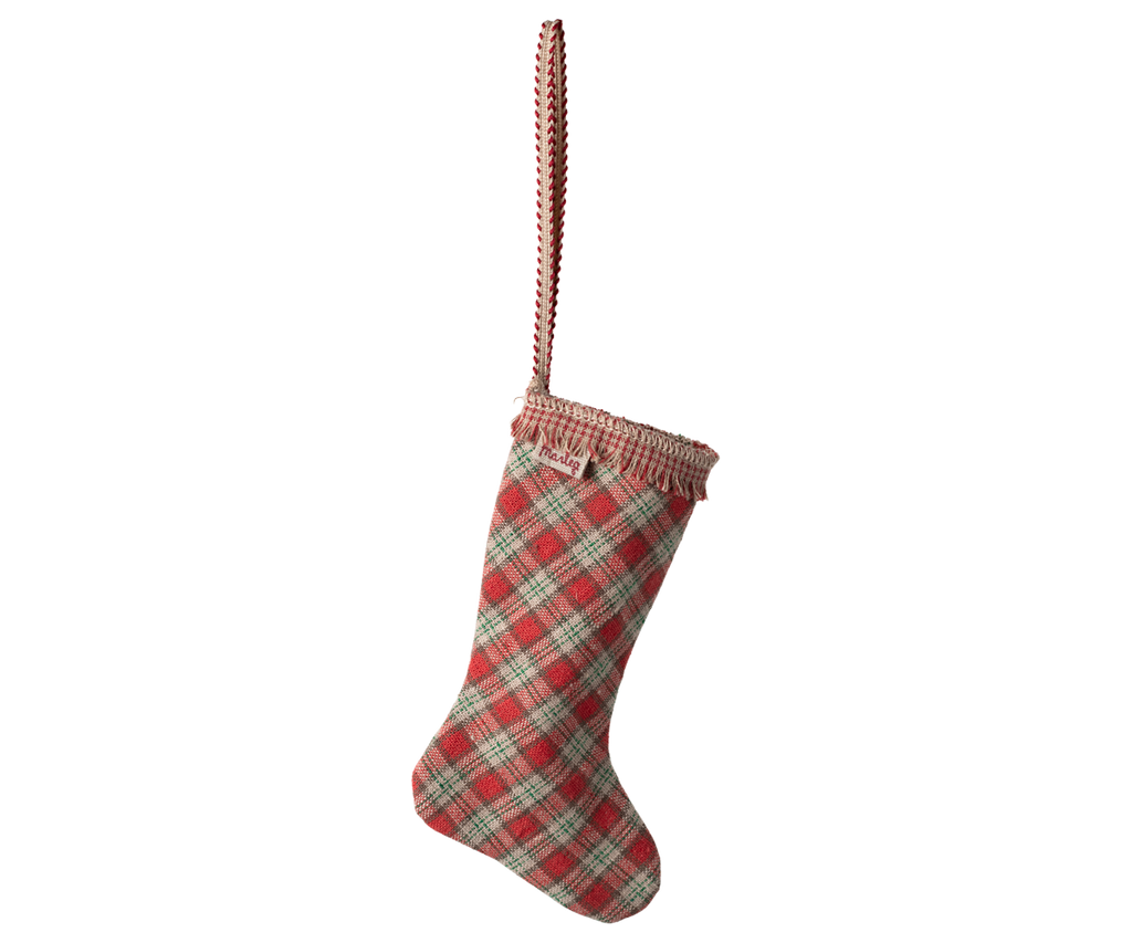 Maileg Stocking ornament, Checker - Red | Playroom Avenue