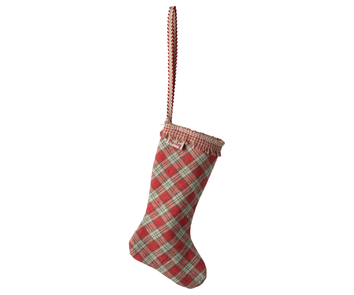 Maileg Stocking ornament, Checker - Red | Playroom Avenue