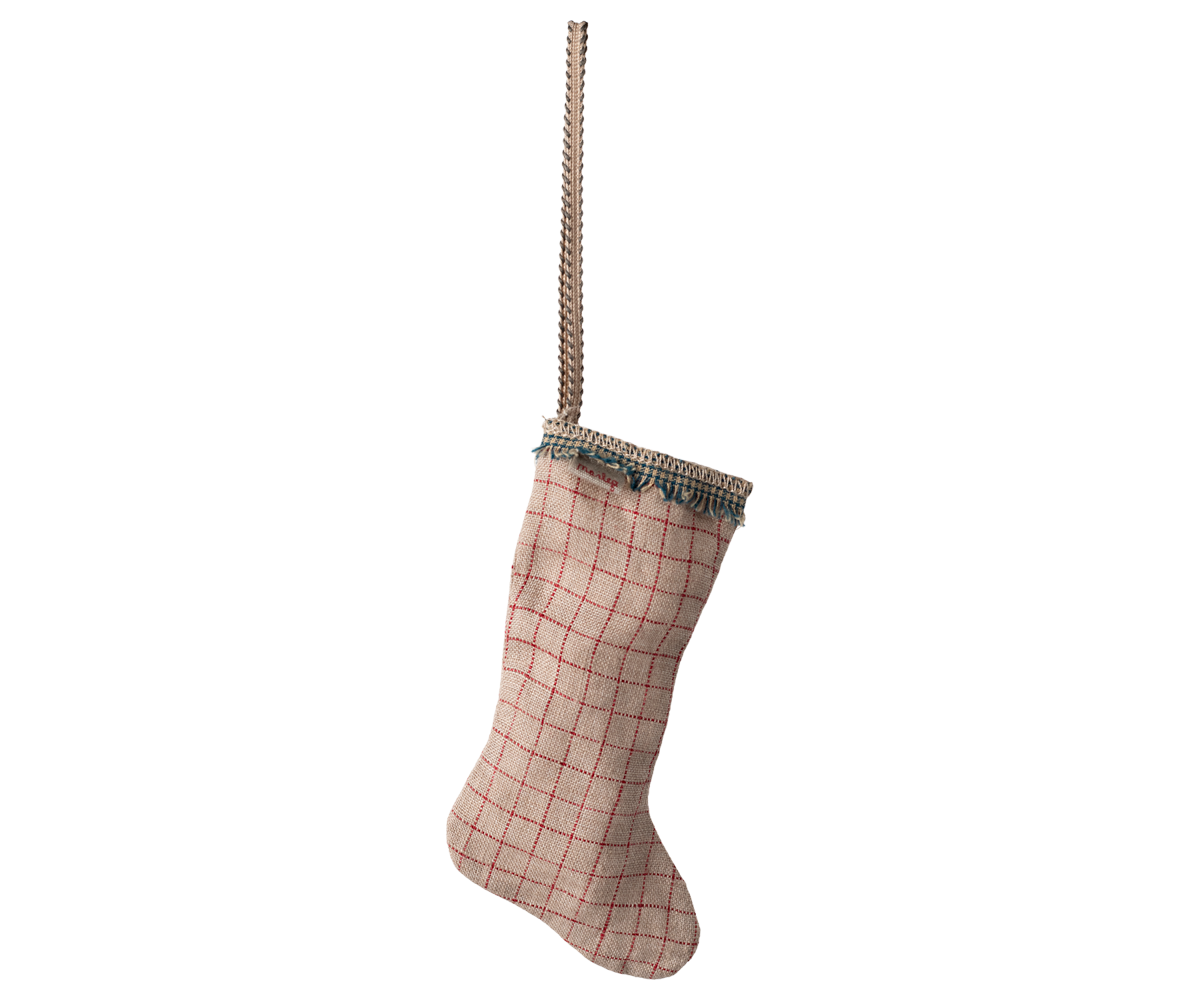 Maileg Stocking ornament, Checker - Sand | Playroom Avenue