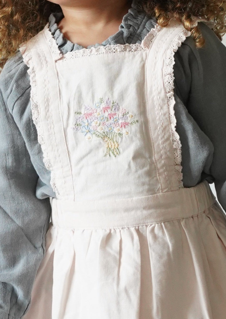 La Petit Lapin Elea | Corduroy Cotton Anglaise Dress | Primrose | Playroom Avenue