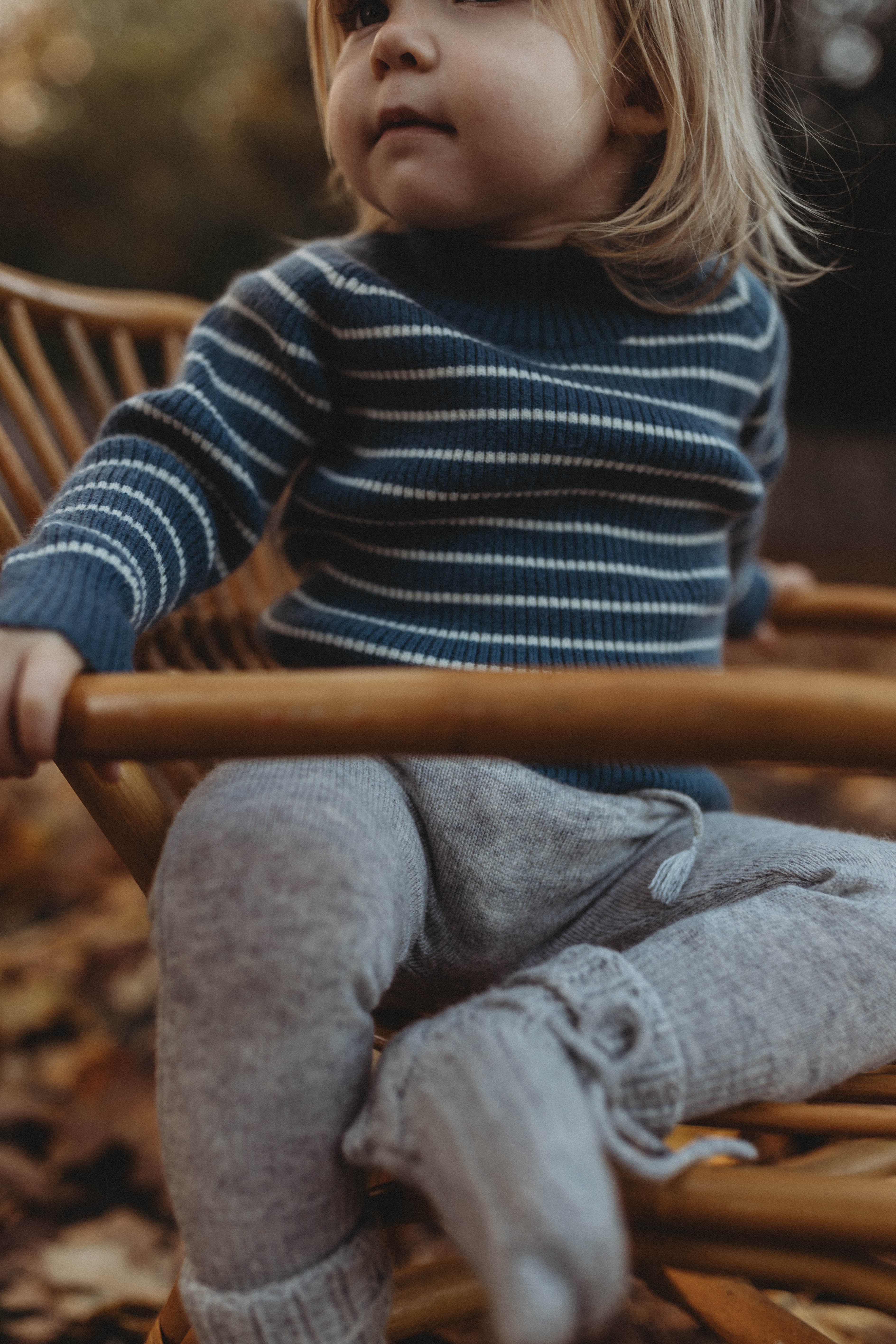 La Petit Lapin Cashmere Sweater | Navy/Creme | Playroom Avenue