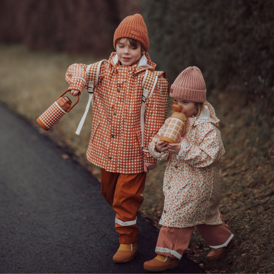 GRECH & CO. Fishtail Rain Jacket | Sienna Gingham | Playroom Avenue