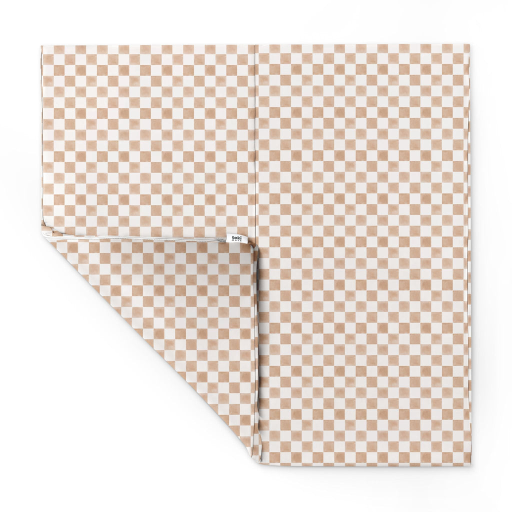 Toki Kids Checker Toffee Vegan Leather Mat Mega | Playroom Avenue