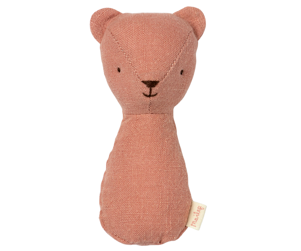 Maileg Teddy Rattles - Coral, Yellow, or Rose Old Rose | Playroom Avenue