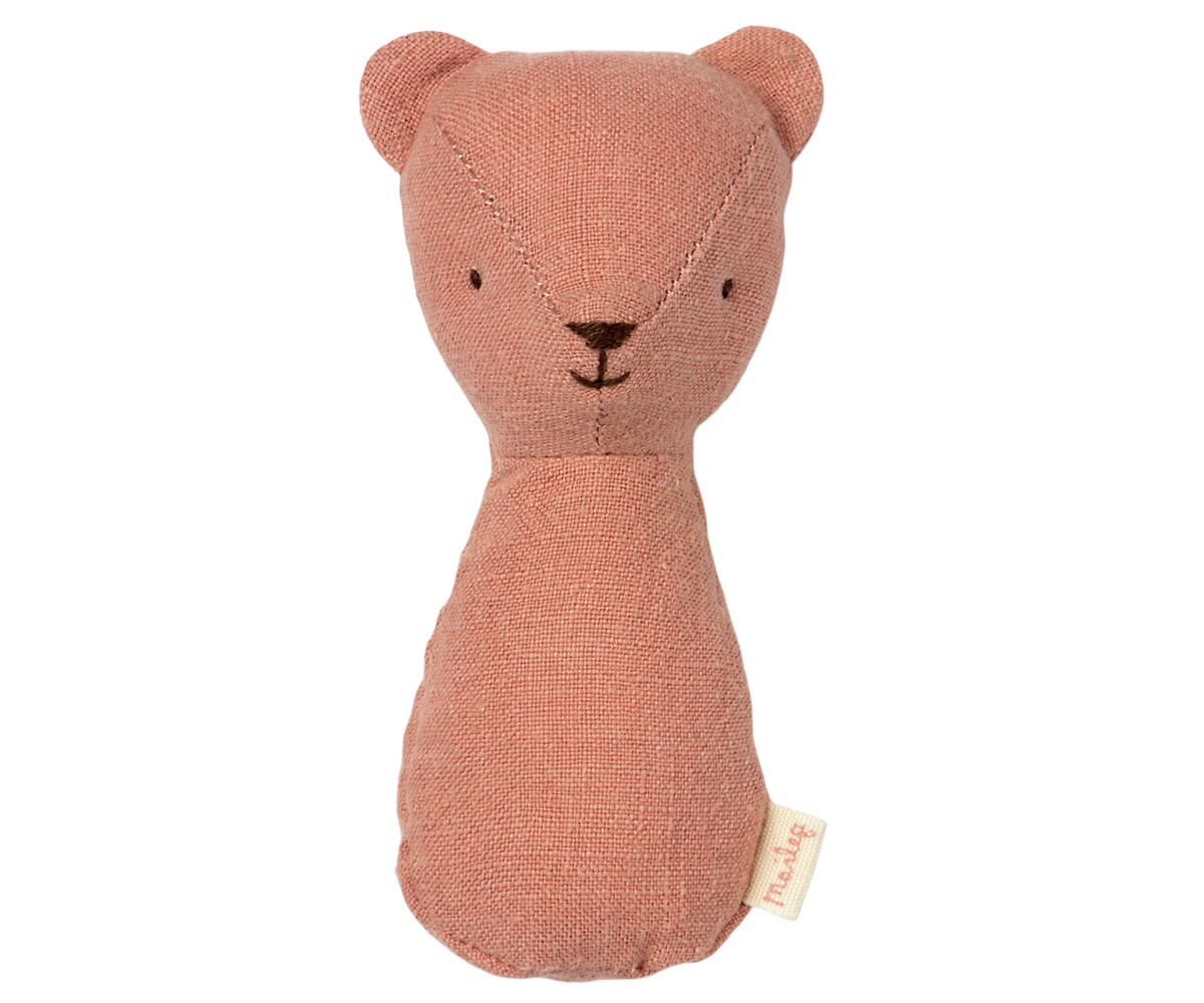 Maileg Teddy Rattles - Coral, Yellow, or Rose Old Rose | Playroom Avenue