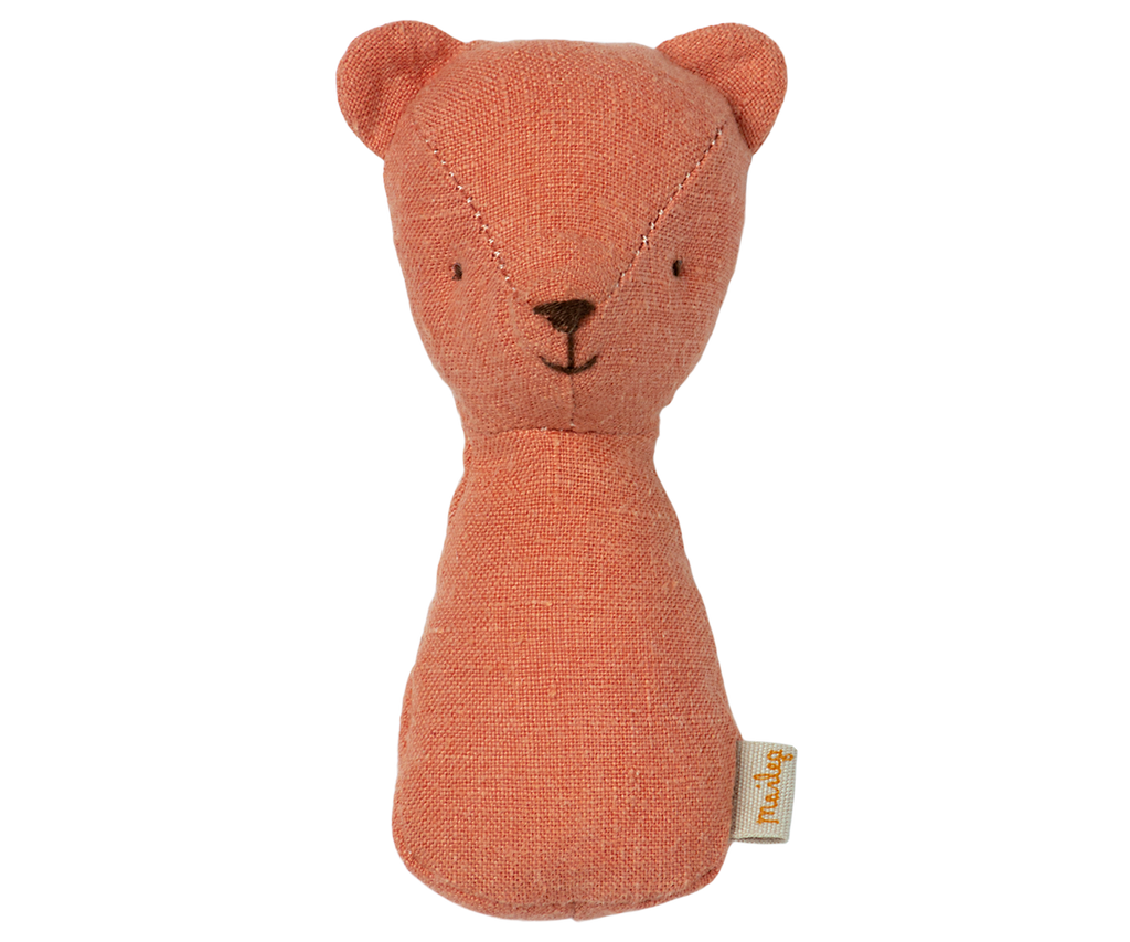 Maileg Teddy Rattles - Coral, Yellow, or Rose Dusty Coral | Playroom Avenue