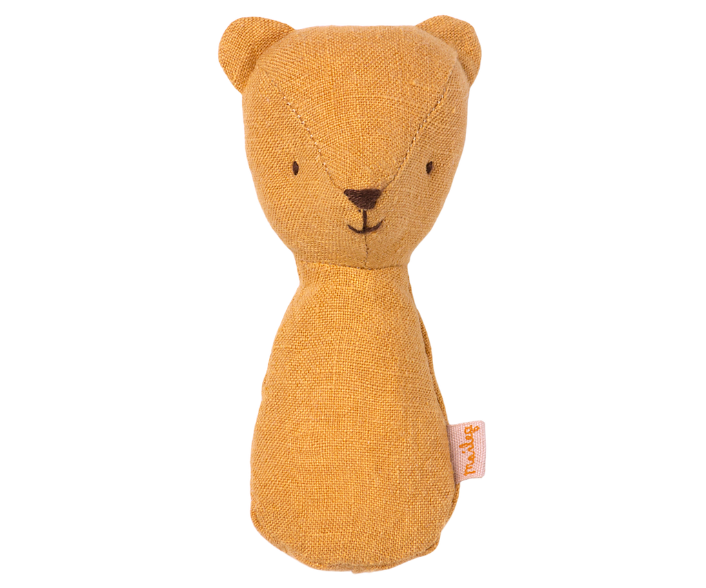 Maileg Teddy Rattles - Coral, Yellow, or Rose Dusty Yellow | Playroom Avenue