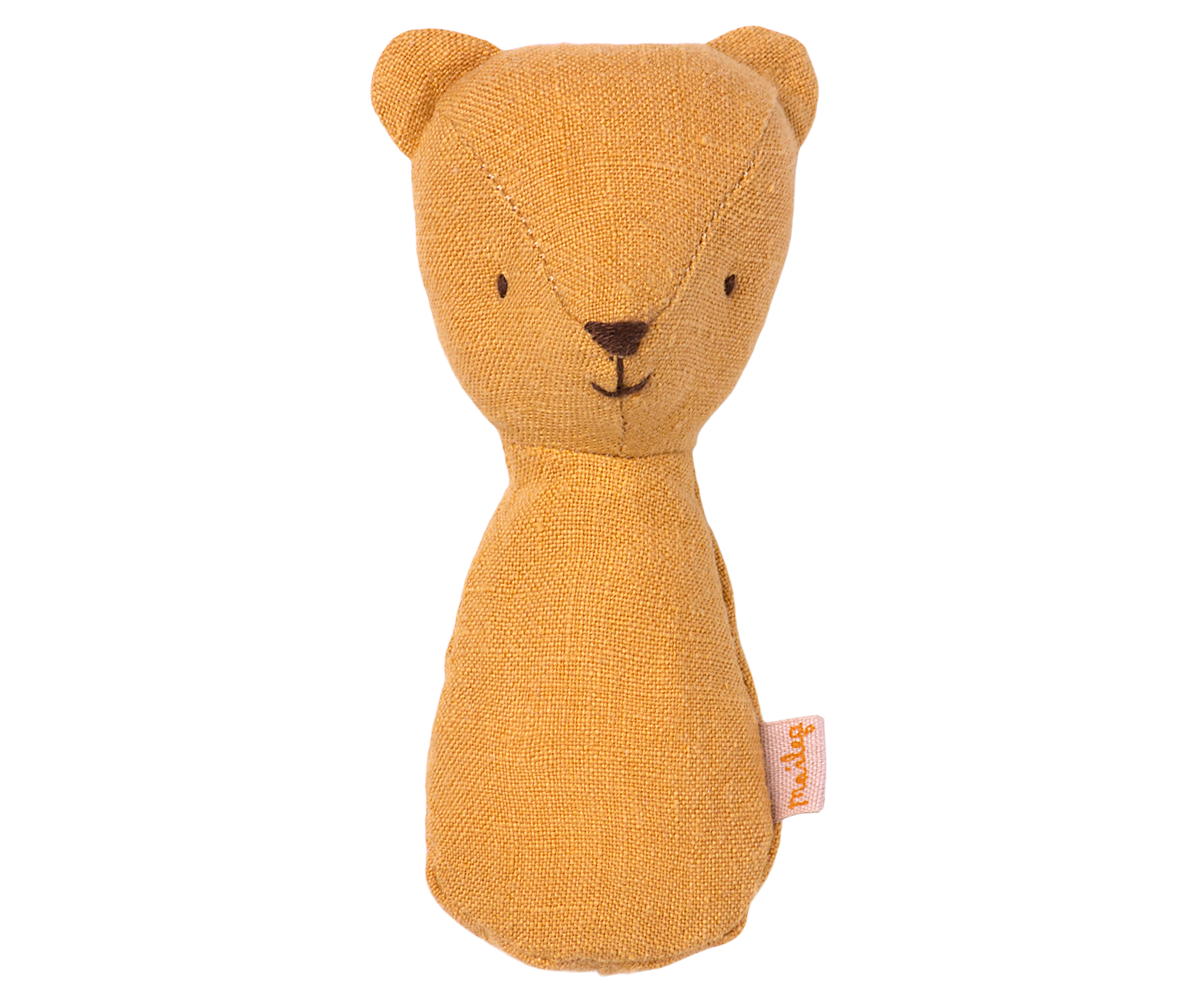 Maileg Teddy Rattles - Coral, Yellow, or Rose Dusty Yellow | Playroom Avenue