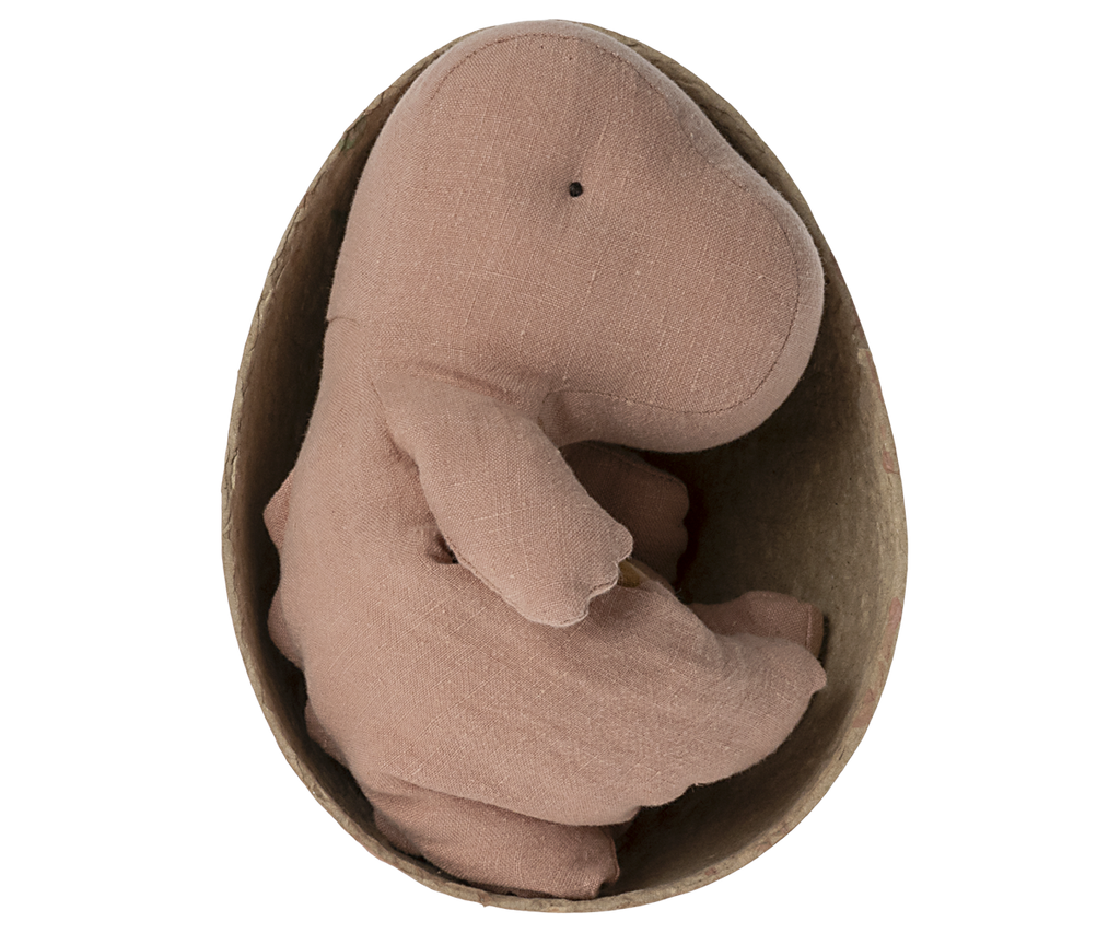 Maileg Gantosaurus in egg, Small - Old rose | Playroom Avenue