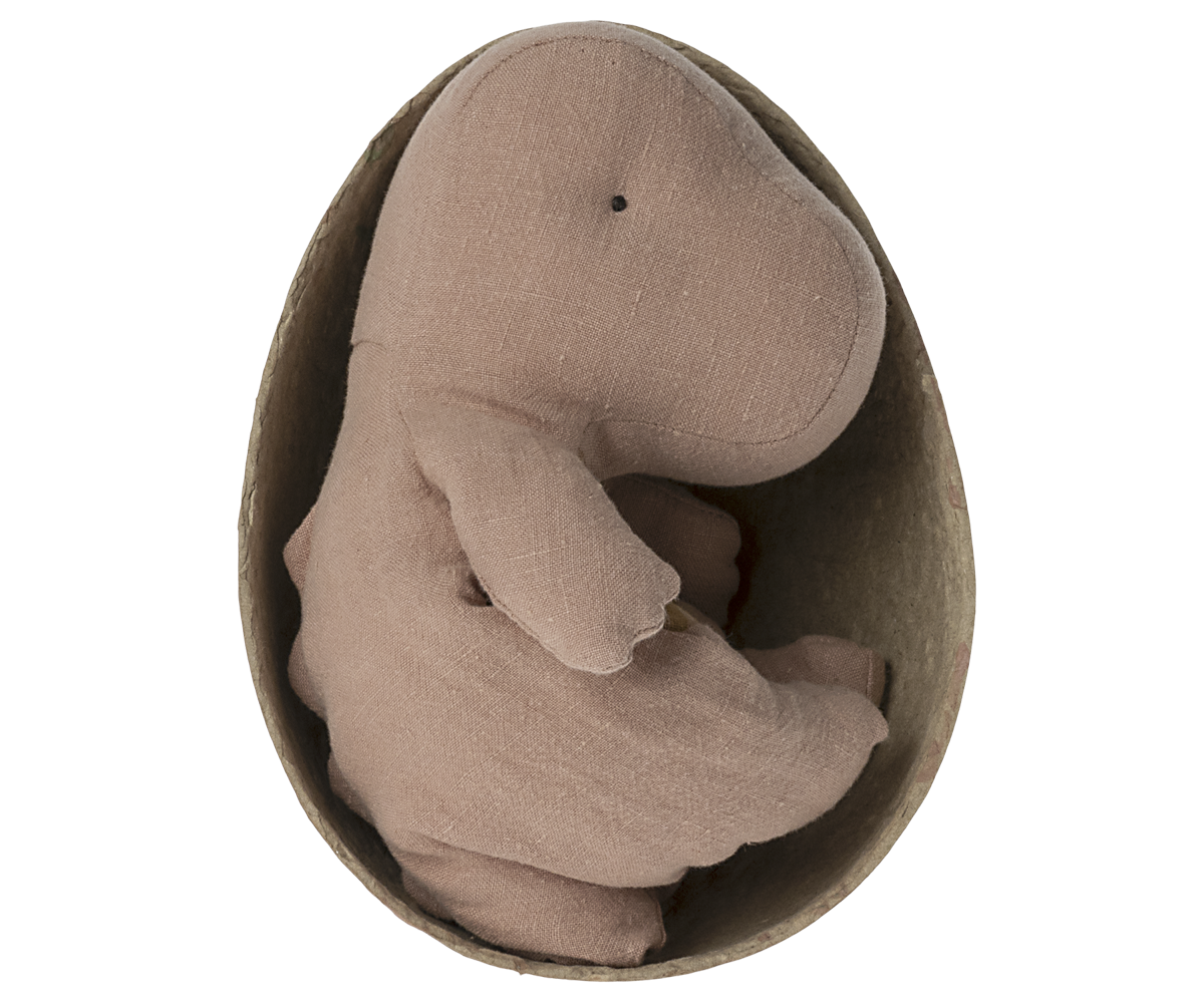 Maileg Gantosaurus in egg, Small - Old rose | Playroom Avenue