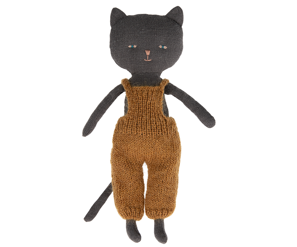 Maileg Kitten in Overalls - Black | Playroom Avenue