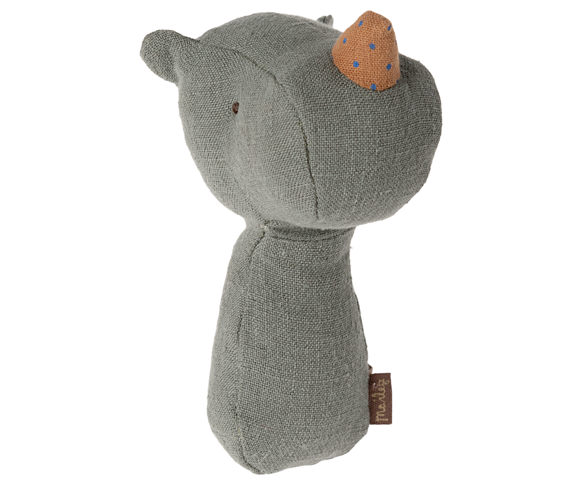 Maileg Lullaby Friend Rattles, Rhino - Pine