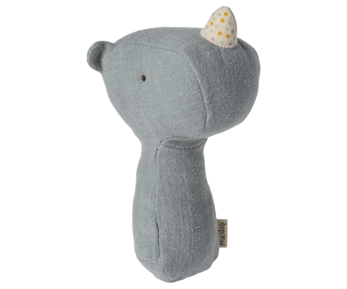 Maileg Lullaby friends, Rhino rattle - Dusty blue