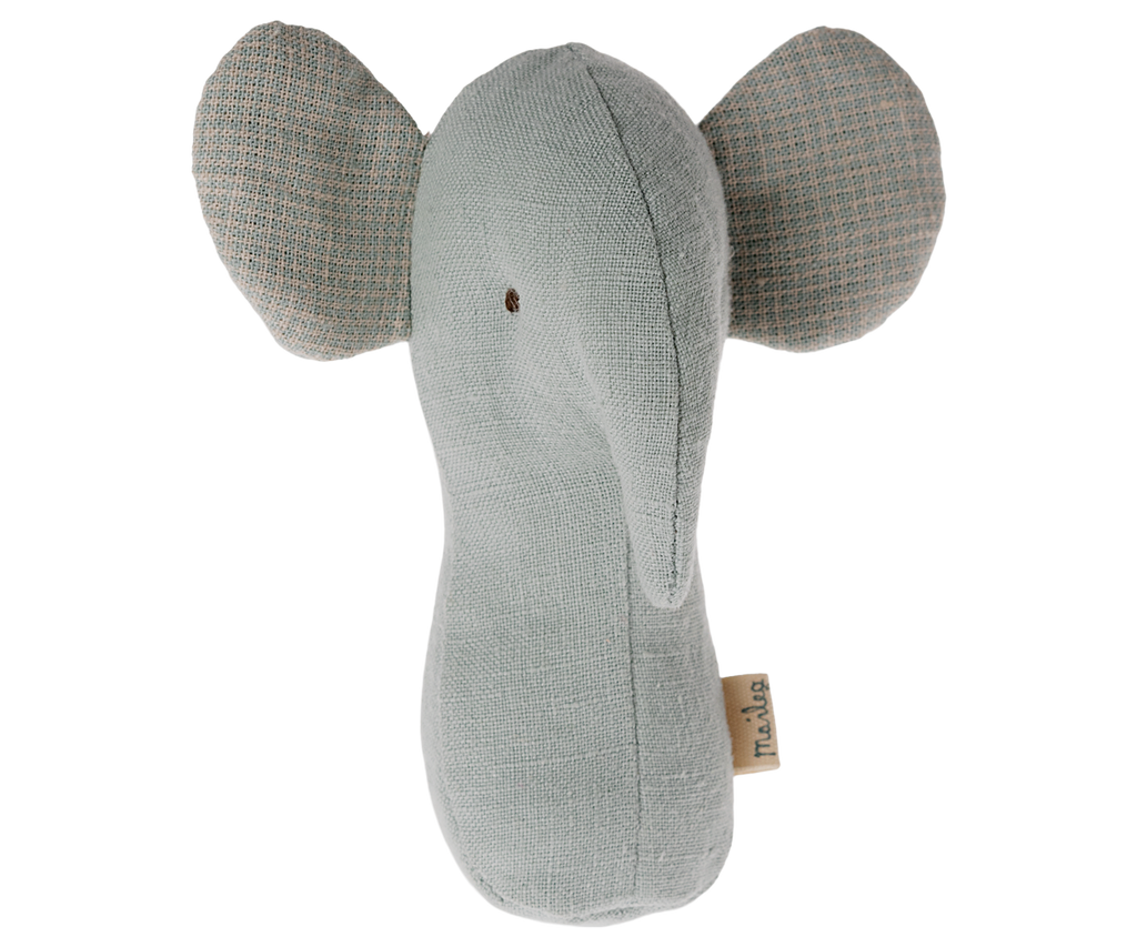Maileg Lullaby Friend Rattles, Elephant - Light Dusty Blue | Playroom Avenue