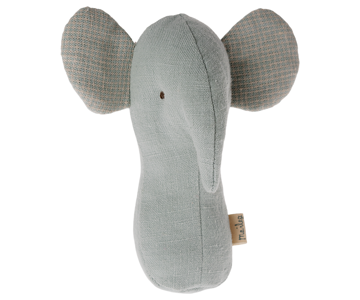 Maileg Lullaby Friend Rattles, Elephant - Light Dusty Blue | Playroom Avenue