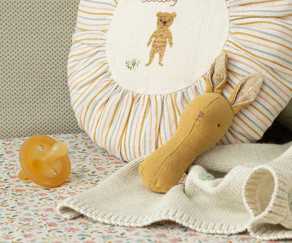 Maileg Lullaby Friend Rattles, Bunny - Dusty Yellow | Playroom Avenue