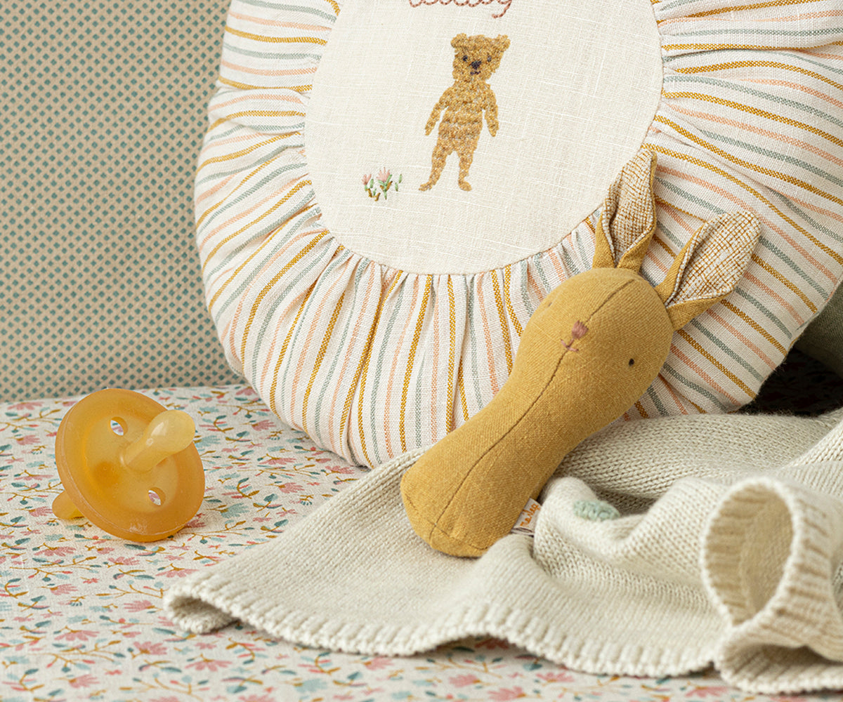 Maileg Lullaby Friend Rattles, Bunny - Dusty Yellow | Playroom Avenue
