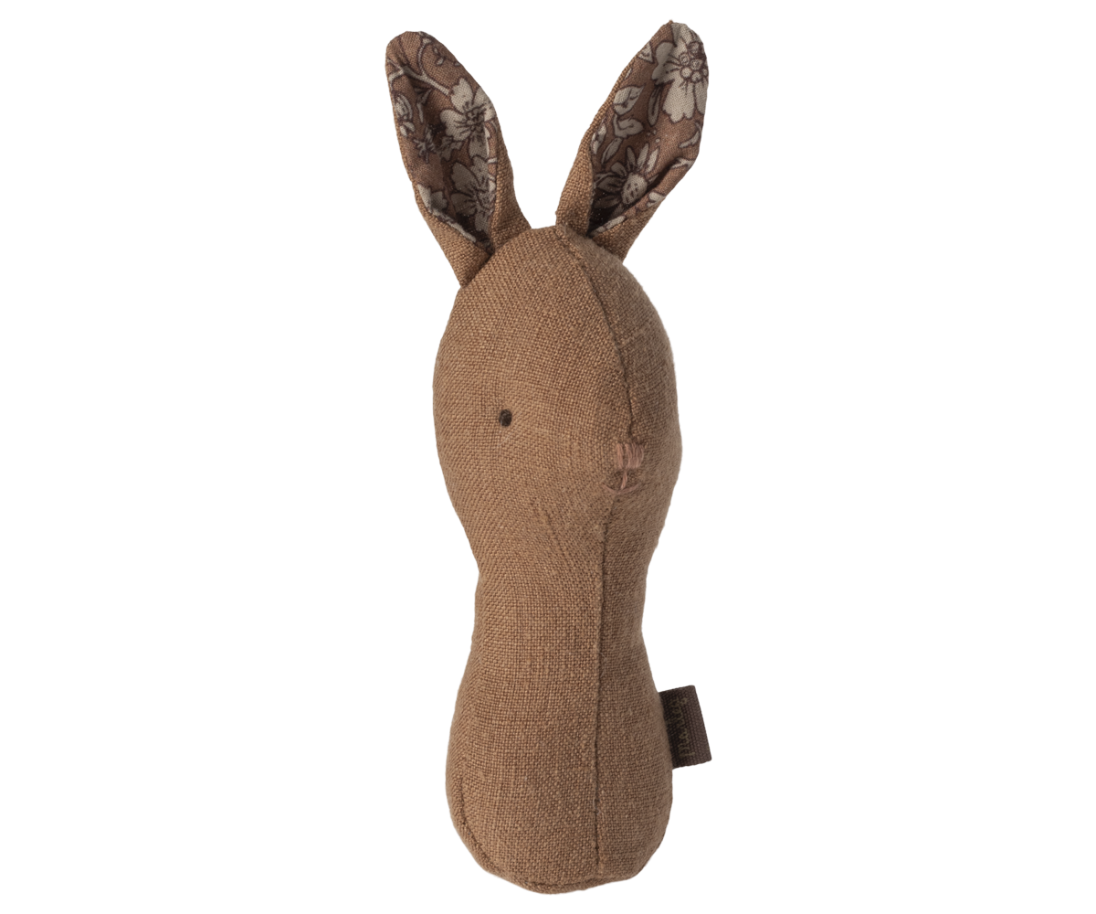Maileg Lullaby friends, Bunny rattle - Chocolate | Playroom Avenue