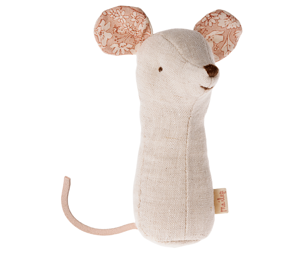 Maileg Lullaby Friend Rattles, Mouse - Natural | Playroom Avenue