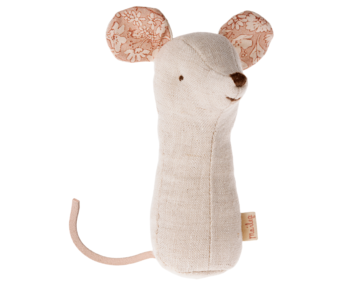 Maileg Lullaby Friend Rattles, Mouse - Natural | Playroom Avenue