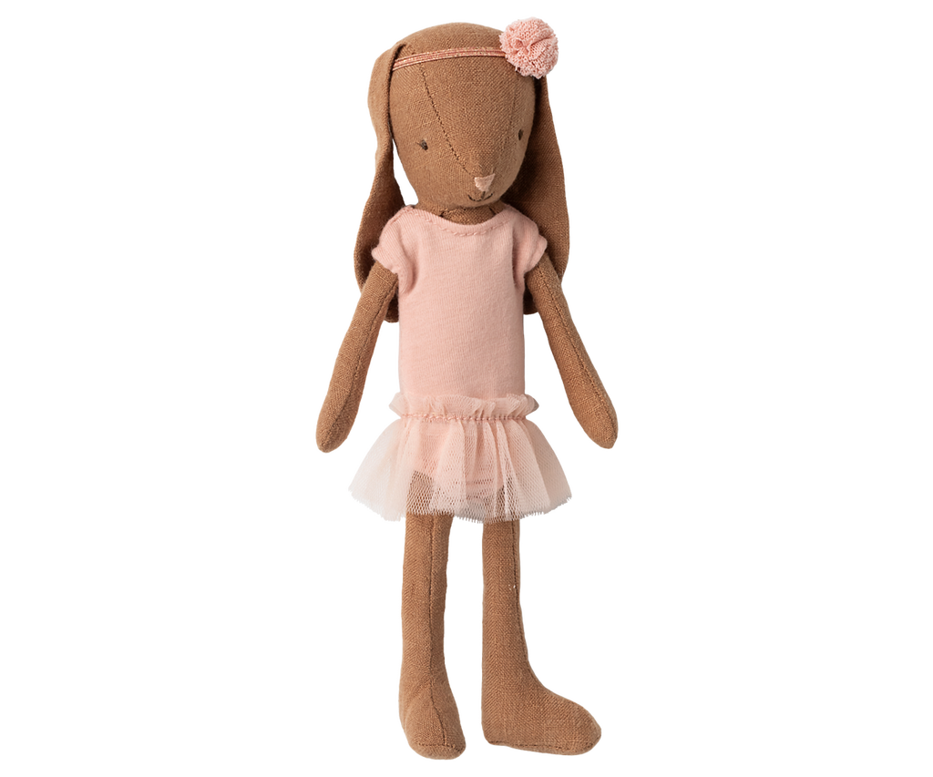 Maileg Bunny size 1, Chocolate brown - Ballet suit and skirt rose | Playroom Avenue