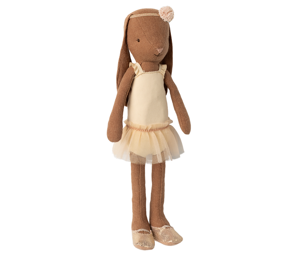 Maileg Bunny size 2, Chocolate brown - Ballet suit and skirt cream | Playroom Avenue
