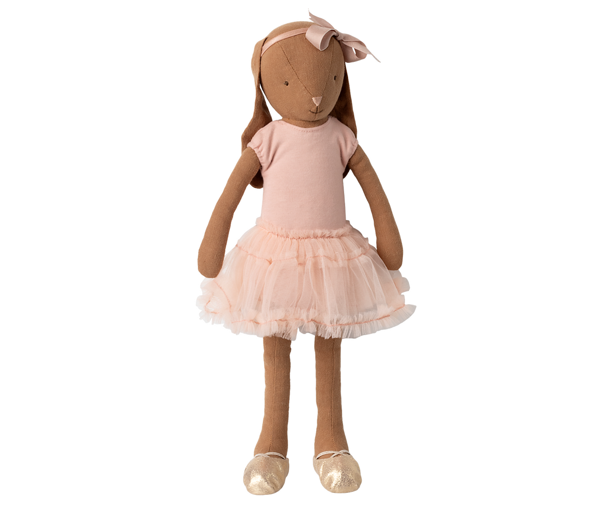 Maileg Bunny size 3, Chocolate brown - Ballet suit and skirt rose | Playroom Avenue