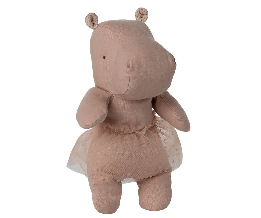 Maileg Hippo w. skirt, Small - Soft rose | Playroom Avenue