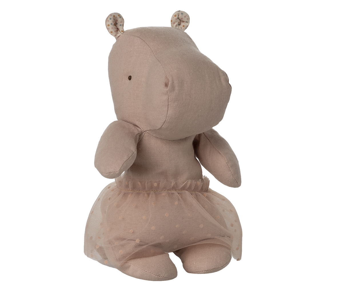 Maileg Hippo w. skirt, Small - Soft rose | Playroom Avenue