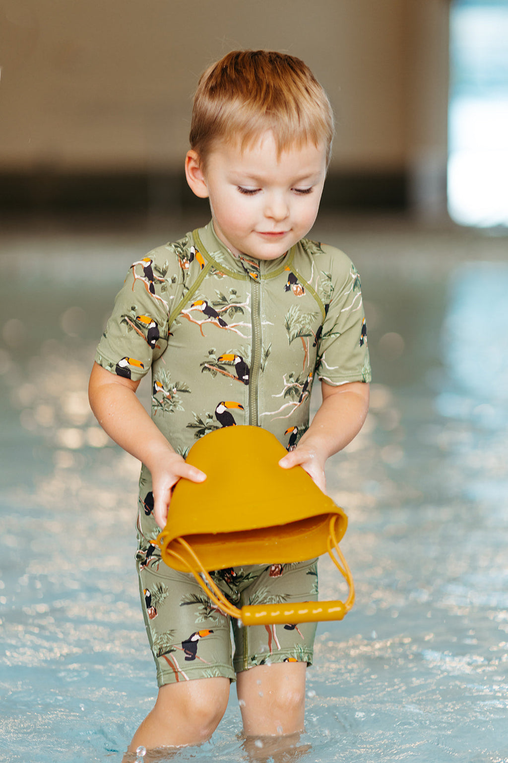 Milkbarn Toucan Zipper Shortall Swimsuit | Playroom Avenue
