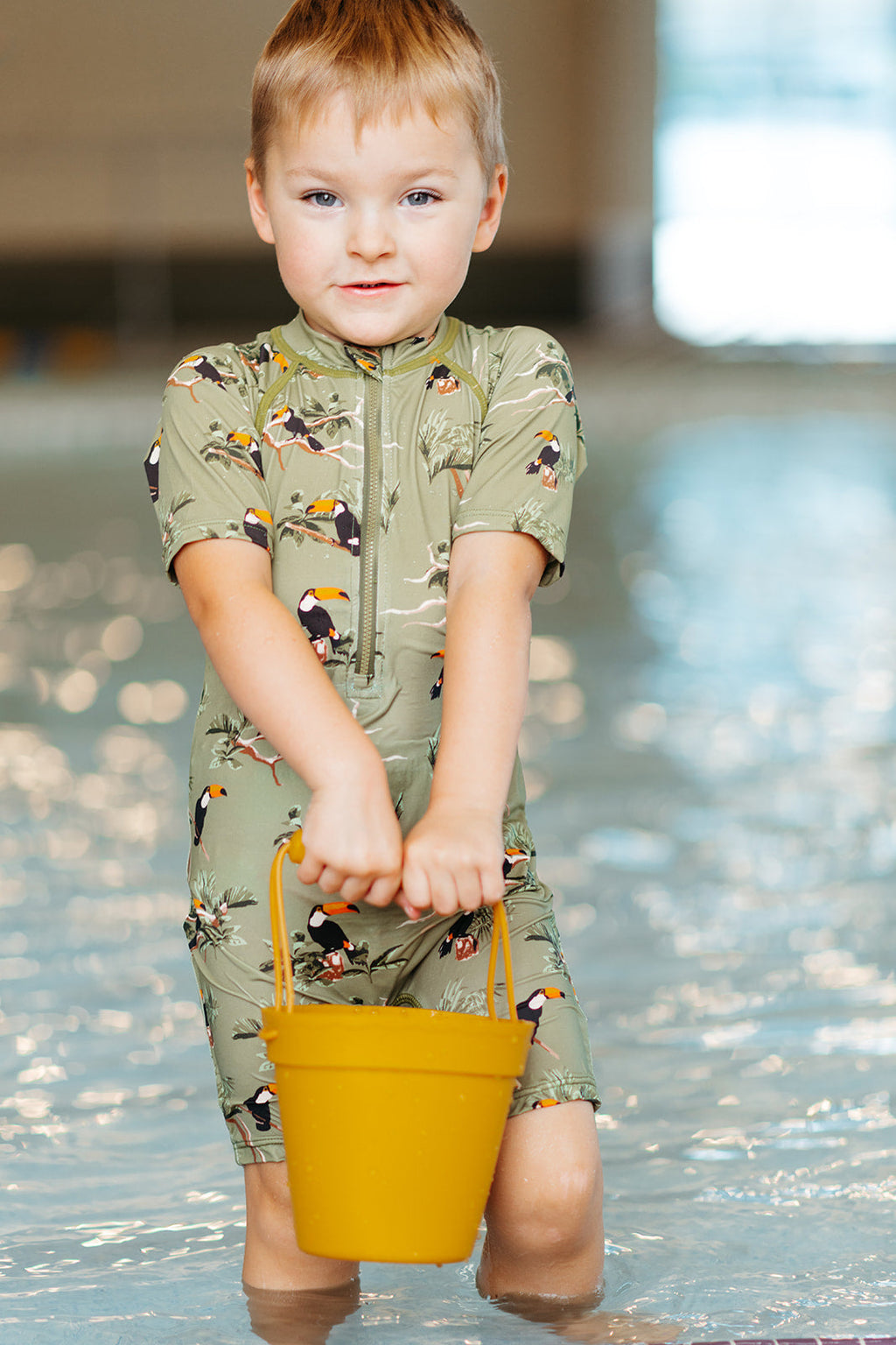 Milkbarn Toucan Zipper Shortall Swimsuit | Playroom Avenue