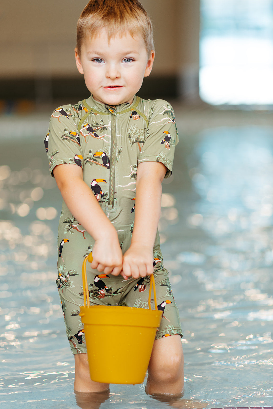 Milkbarn Toucan Zipper Shortall Swimsuit | Playroom Avenue