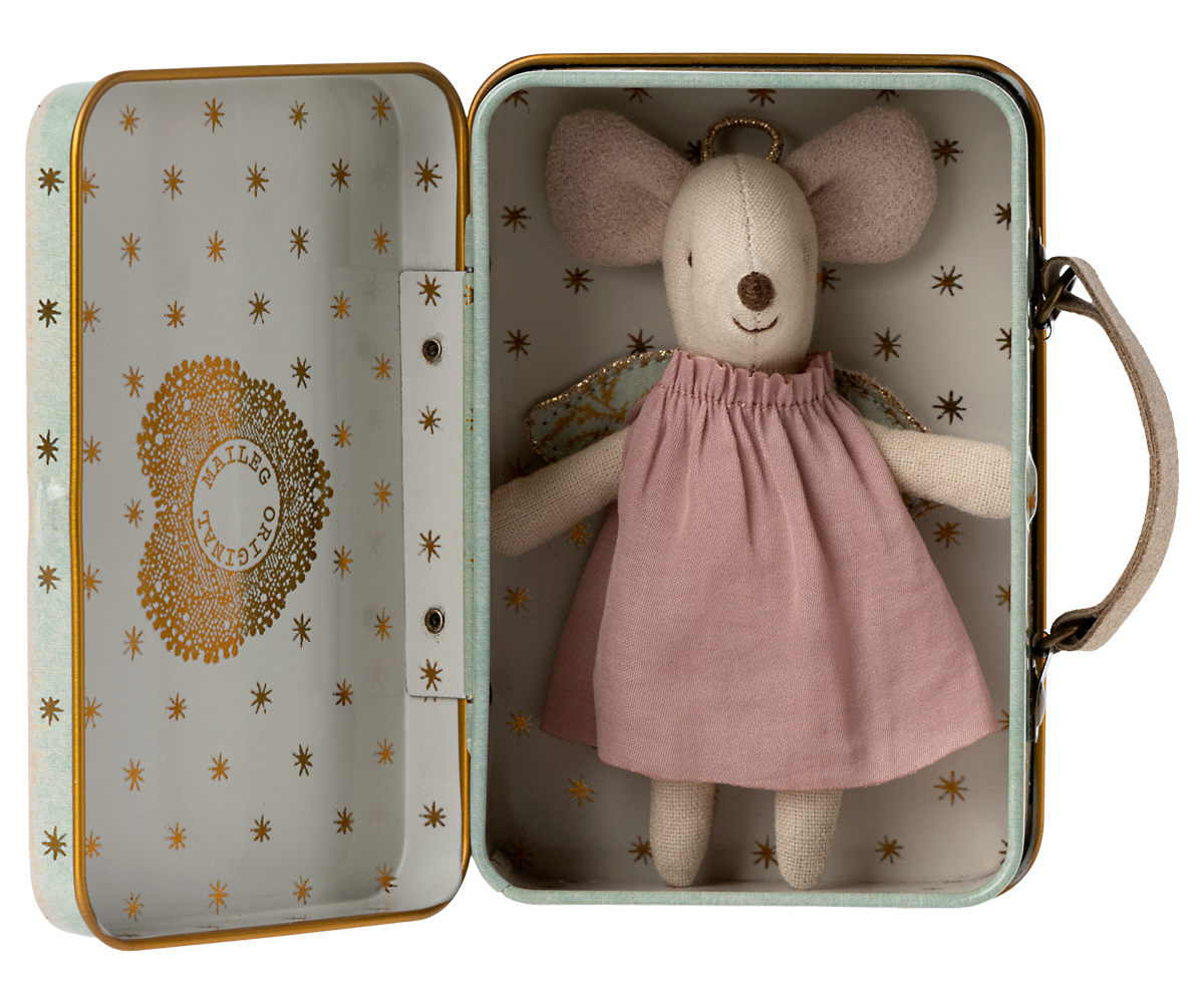 Maileg Angel Mouse in Suitcase, Little Sister | Playroom Avenue