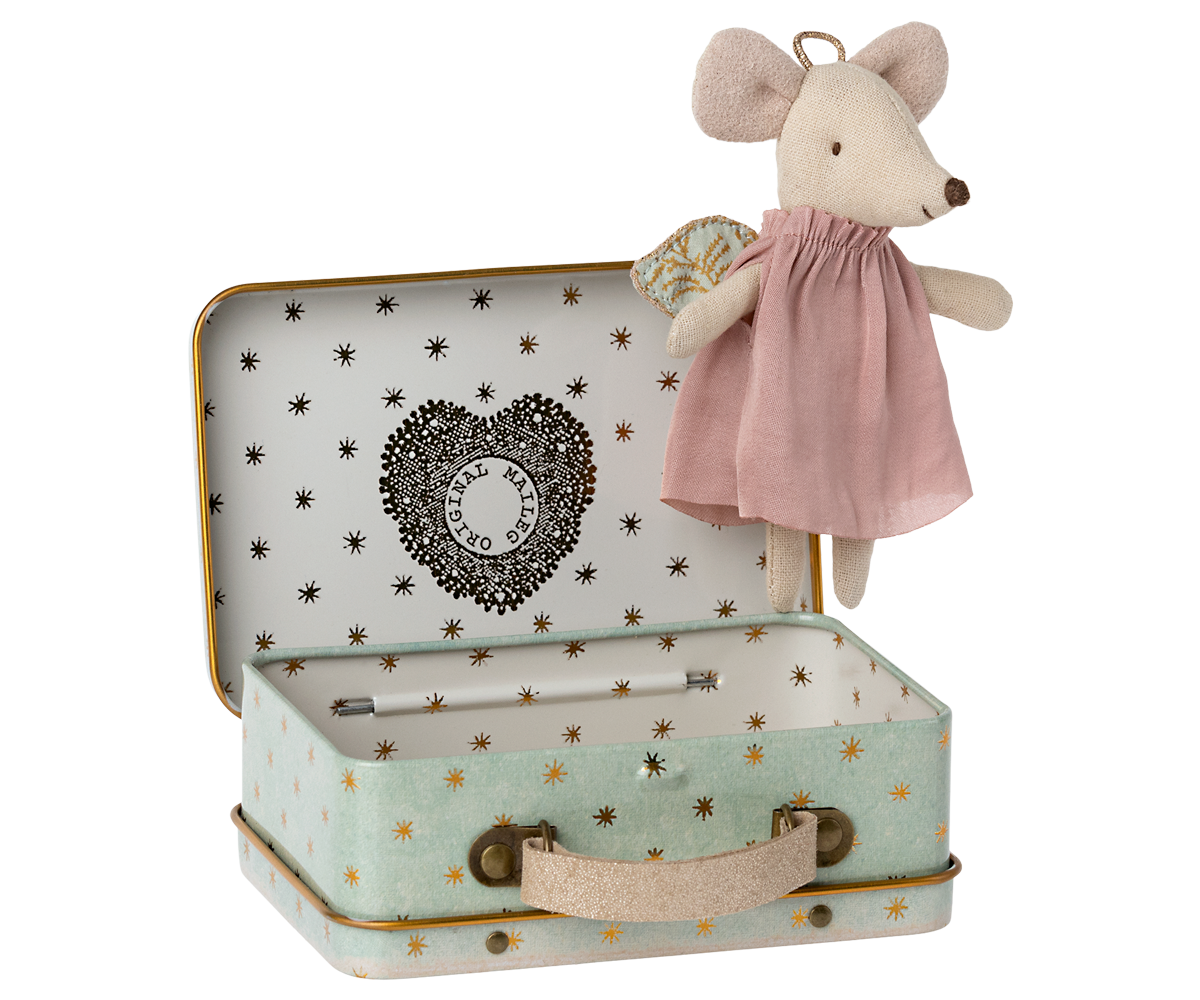 Maileg Angel Mouse in Suitcase, Little Sister | Playroom Avenue