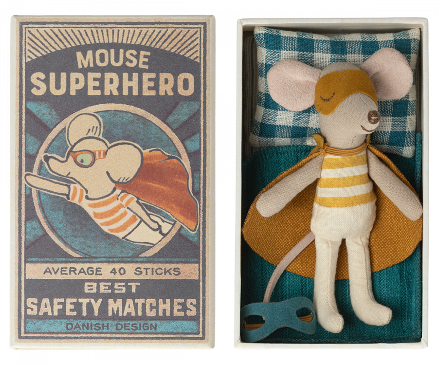 Maileg Super Hero, Little Brother in Matchbox