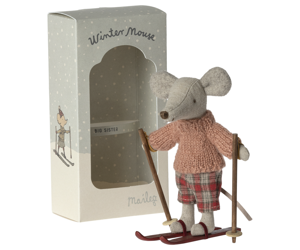 Maileg Winter Mouse with Ski Set, Big Sister | Playroom Avenue