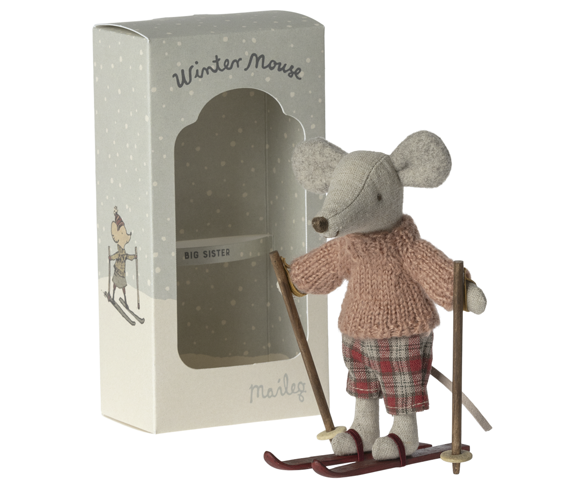 Maileg Winter Mouse with Ski Set, Big Sister | Playroom Avenue