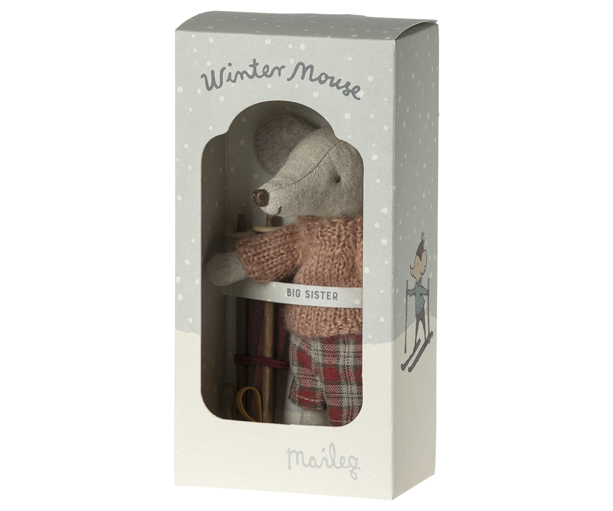 Maileg Winter Mouse with Ski Set, Big Sister | Playroom Avenue