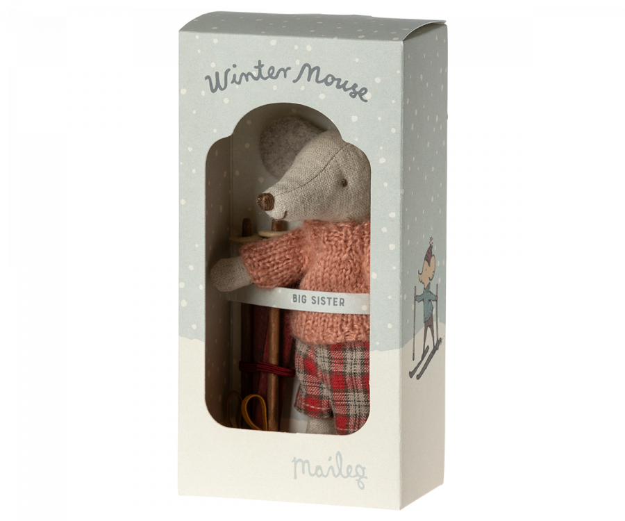 Maileg Winter Mouse with Ski Set, Big Sister