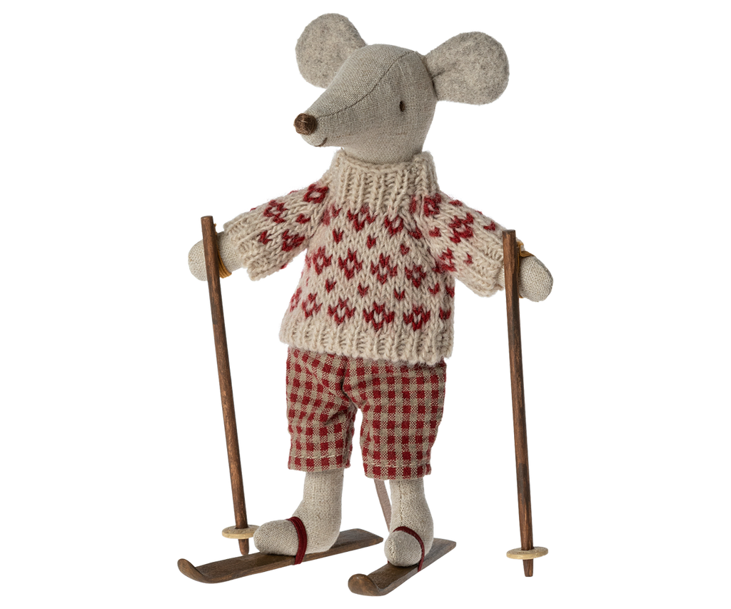 Maileg Winter Mouse with Ski Set, Mum | Playroom Avenue
