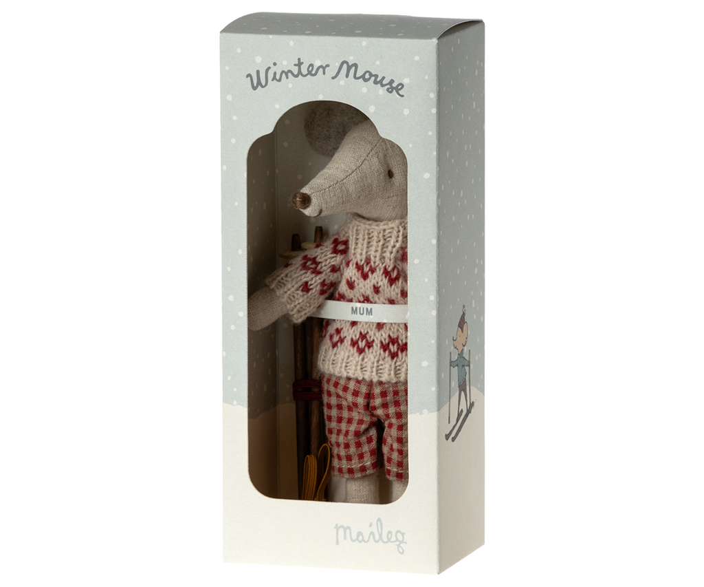 Maileg Winter Mouse with Ski Set, Mum | Playroom Avenue