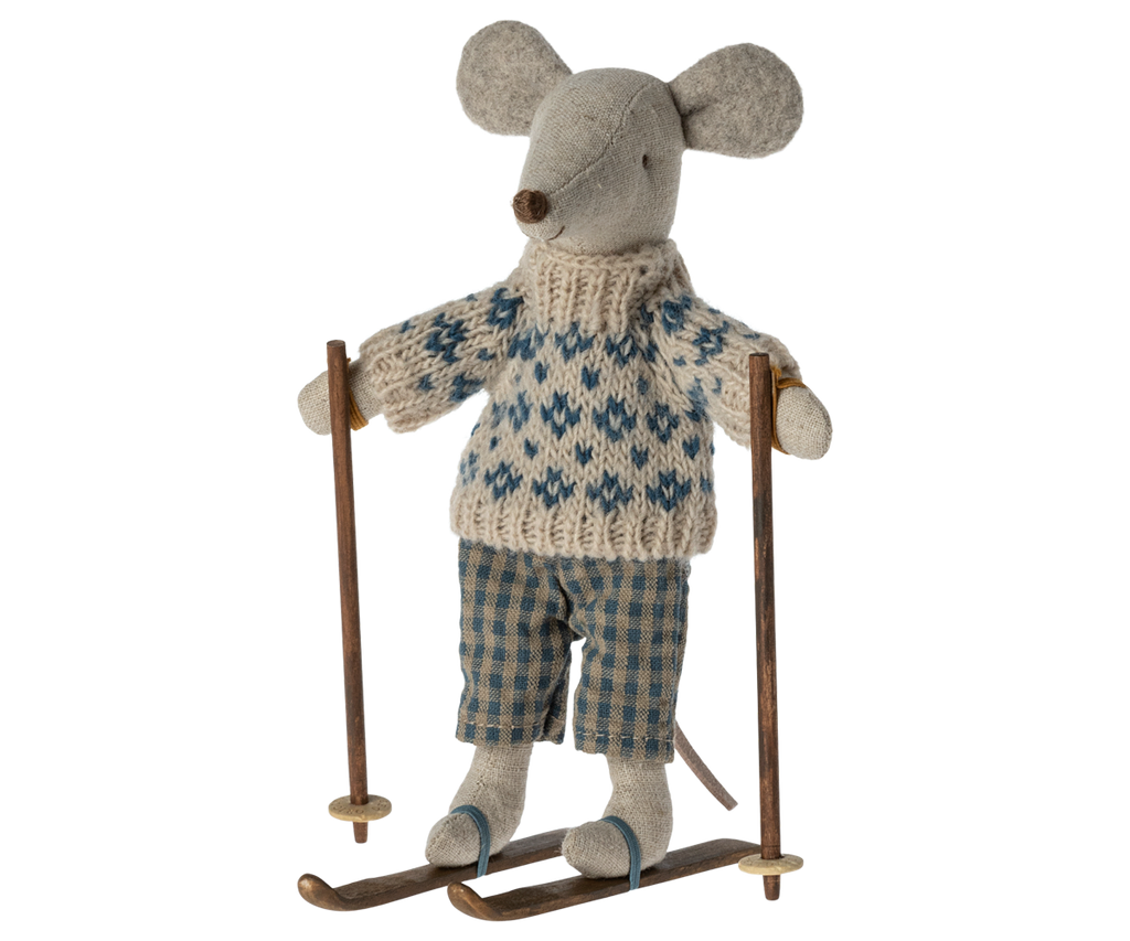 Maileg Winter Mouse with Ski Set, Dad | Playroom Avenue
