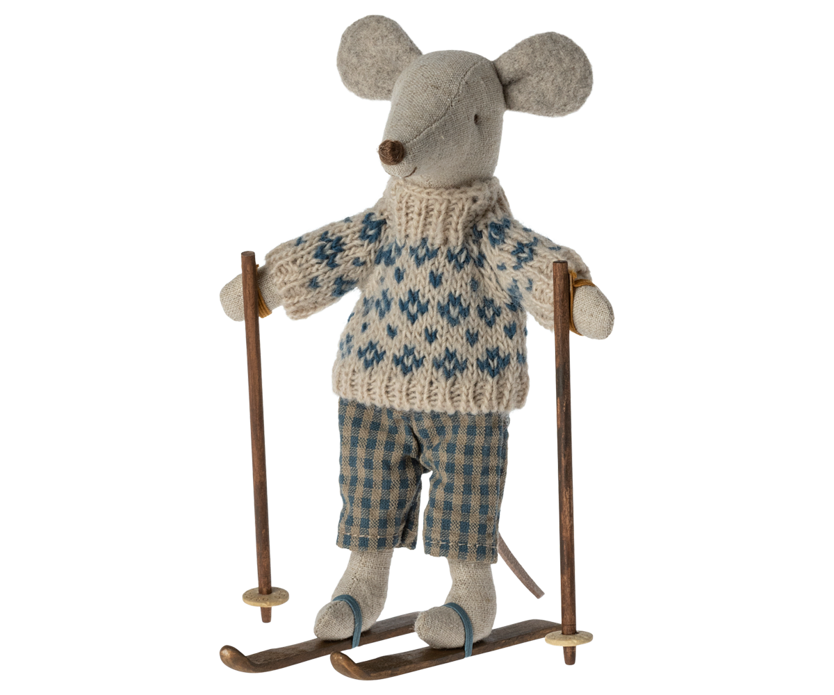 Maileg Winter Mouse with Ski Set, Dad | Playroom Avenue